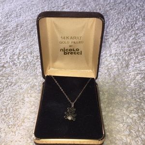 Gold teddy bear necklace